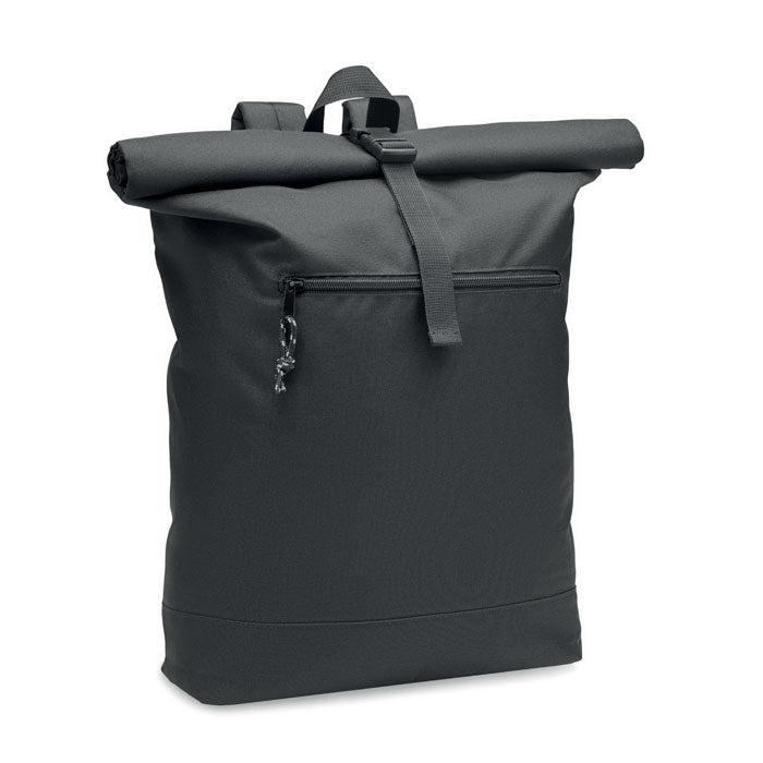 Mochila Roll Top RPET 600D Personalizada en color negro