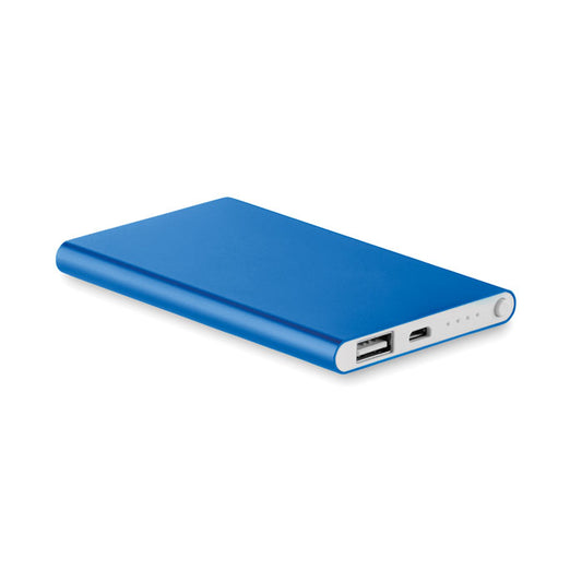 Powerbank 4000 mAh de aluminio personalizado en color azul royal