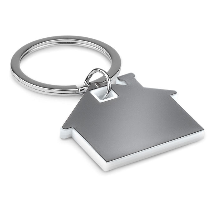 Llavero con Forma de Casa Personalizado en color blanco