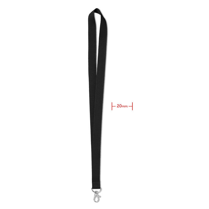 Lanyard personalizado 20 mm en color negro