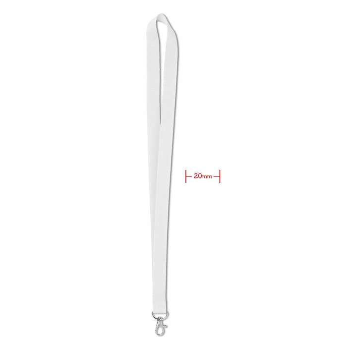 Lanyard personalizado 20 mm en color blanco