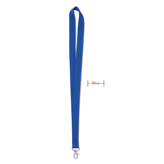 Lanyard personalizado 20 mm en color azul royal
