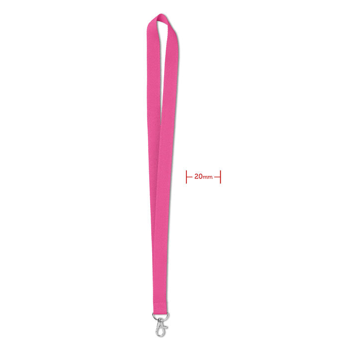 Lanyard personalizado 20 mm en color fucsia