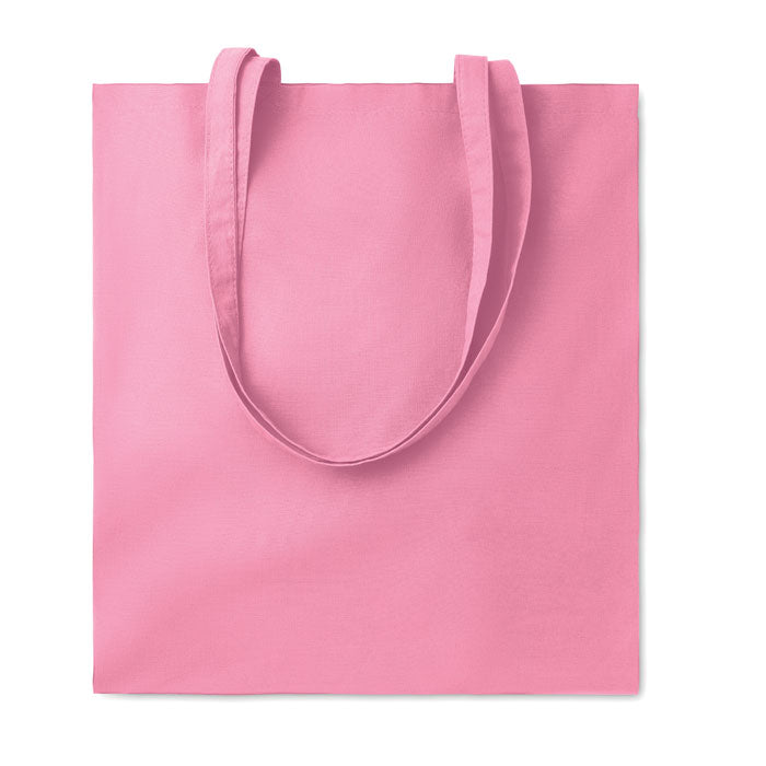 Bolsa de algodón de colores personalizada en color rosa bebé