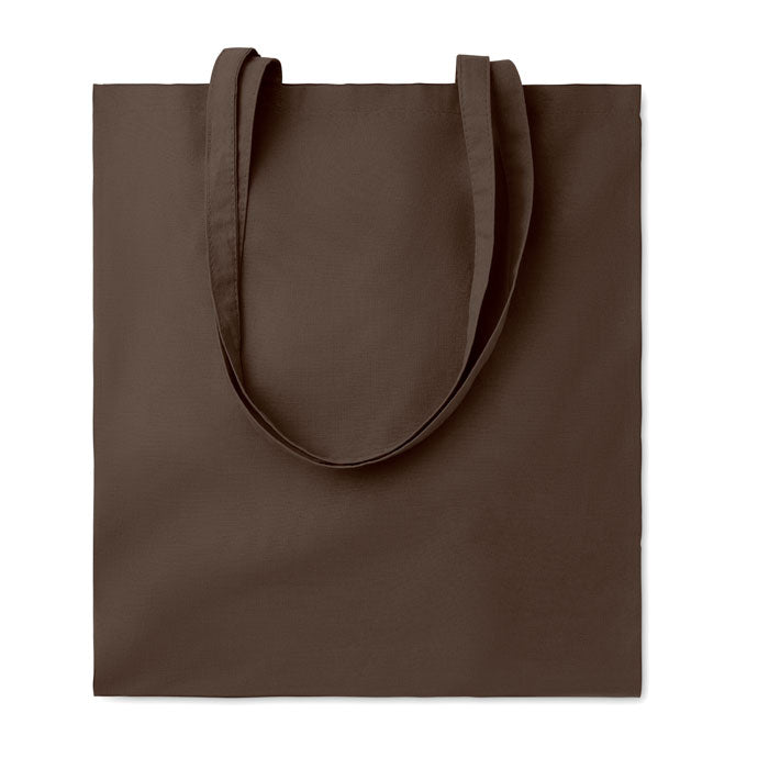 Bolsa de algodón de colores personalizada en color chocolate
