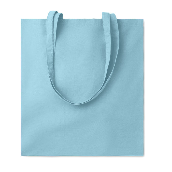 Bolsa de algodón de colores personalizada en color azul bebé