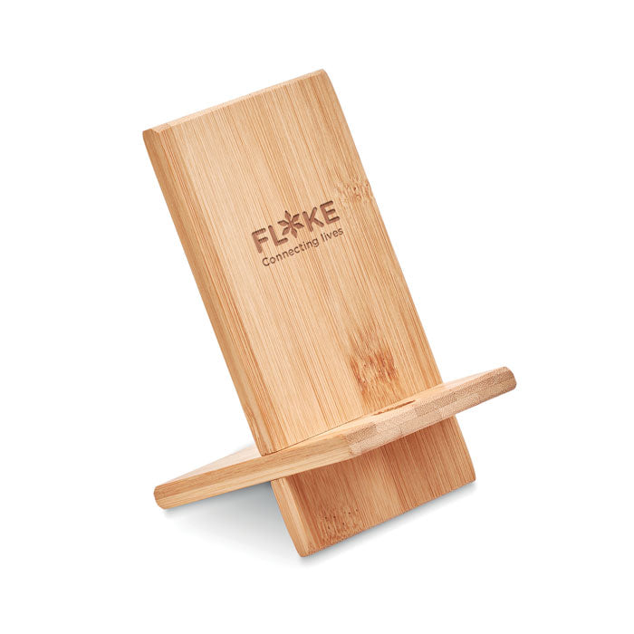 Soporte de bambú para móvil personalizado