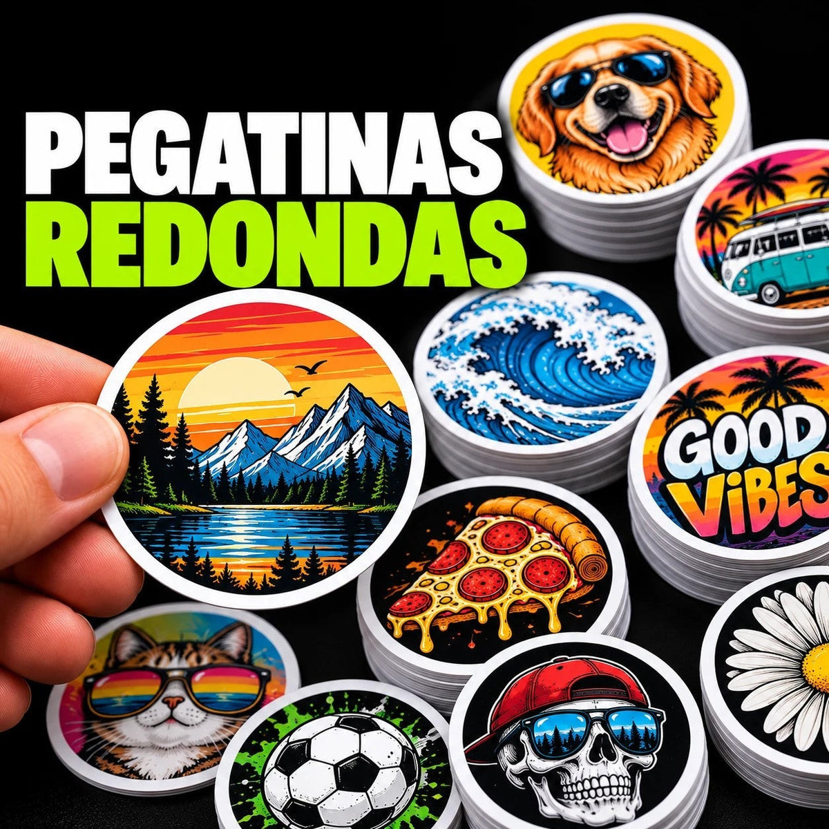Pegatinas redondas personalizadas