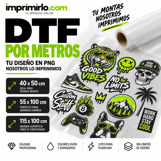 Impresión DTF por Metros y Hoja 40×50 cm