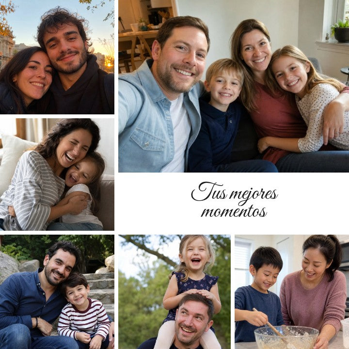 Collage de fotos con texto