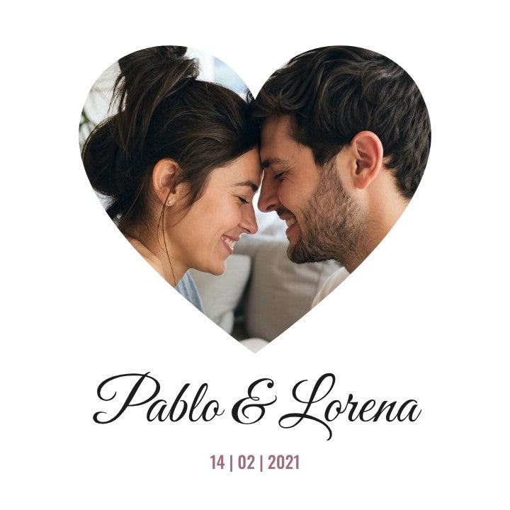 Cojín con tu foto en corazón