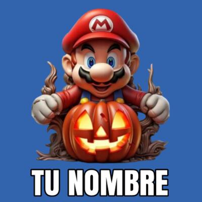 Camiseta Super Mario Halloween con tu nombre  Design