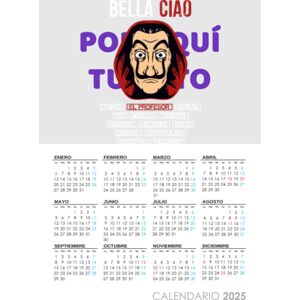 Calendario de 1 sola lámina 2025 Thumbnail