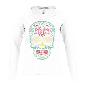 Camiseta Manga Larga Mujer con Cuello Redondo Thumbnail