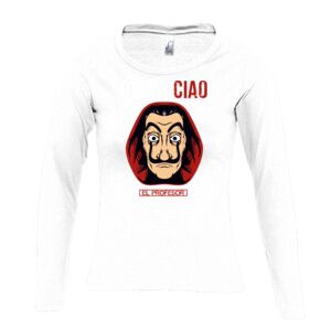 Camiseta Manga Larga Mujer con Cuello Redondo Thumbnail