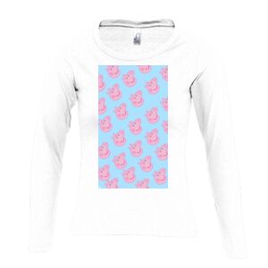 Camiseta Manga Larga Mujer con Cuello Redondo Thumbnail