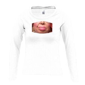 Camiseta Manga Larga Mujer con Cuello Redondo Thumbnail