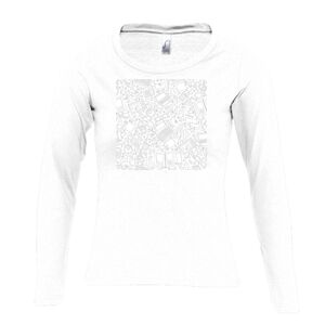 Camiseta Manga Larga Mujer con Cuello Redondo Thumbnail