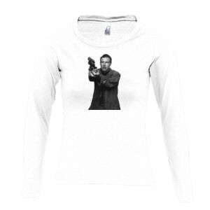 Camiseta Manga Larga Mujer con Cuello Redondo Thumbnail