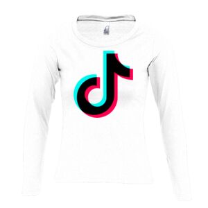 Camiseta Manga Larga Mujer con Cuello Redondo Thumbnail