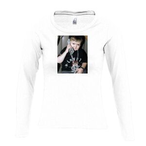 Camiseta Manga Larga Mujer con Cuello Redondo Thumbnail