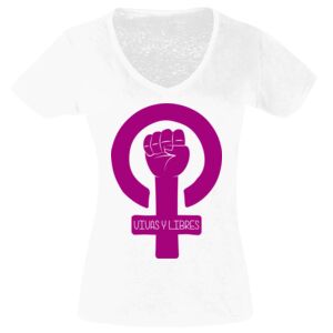 Camisetas Personalizadas Mujer Cuello de Pico Thumbnail